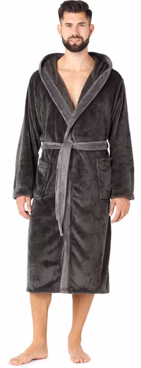 Bathrobe men's bathrobe long with belt LA40-221 - Image 10