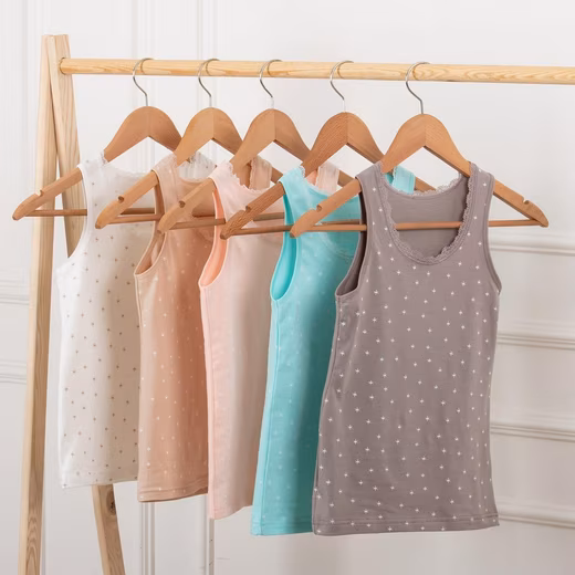 Undershirt 5 children girls undershirts stars underwear tank cotton 92-170 Set, 5 pieces