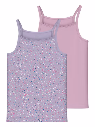 Undershirt NKFSTRAP TOP 2P PASTEL LILAC DOT NOOS