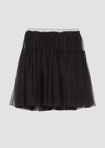Mini skirt mesh skirt with flounces and elastic glitter waistband Steps