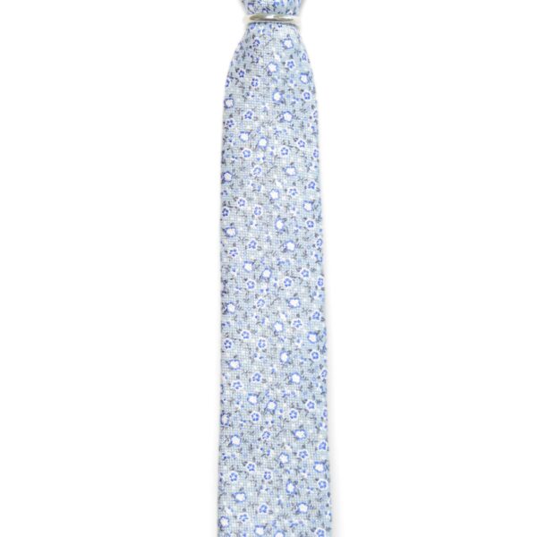 Necktie (1-piece) Set with pocket square and subtle floral pattern