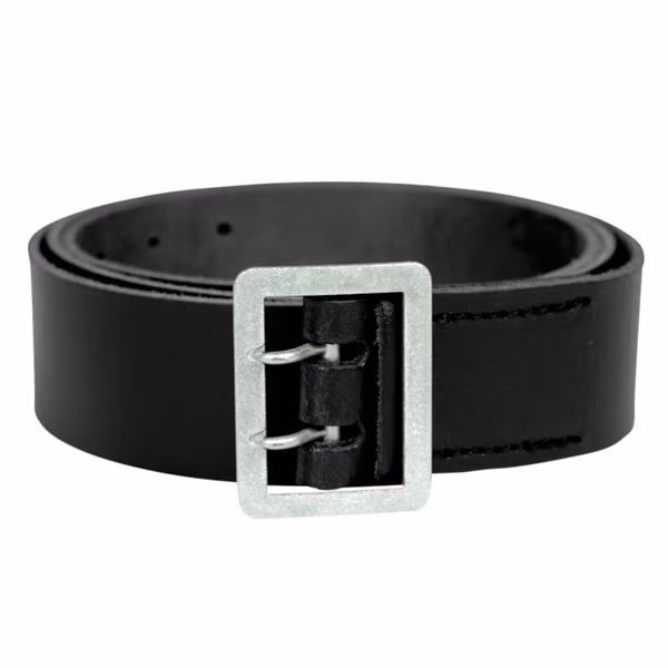 Leather belt police belt 2-prong leather