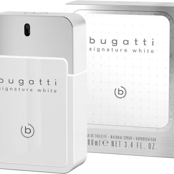 Eau de Toilette Signature man white Woody fragrance with bergamot, plum, cinnamon, geranium and vanilla.