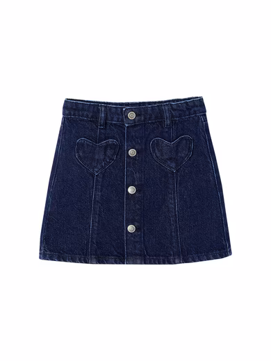 Miniskirt girls denim skirt with buttons