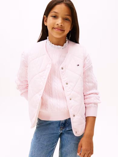 Reversible vest REVERSIBLE QUILTED VEST for children up to 16 years, with large snap fasteners