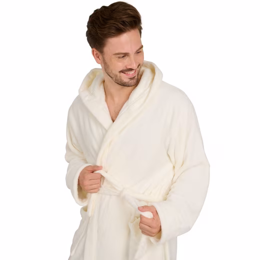 Bathrobe Bathrobe women and men - cuddly soft fleece bathrobe with hood & front pocket - Image 21