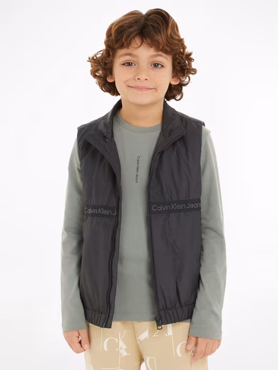 Short vest BOXY LIGHT PADDED TAPE VEST for children up to 16 years with Calvin Klein brand label