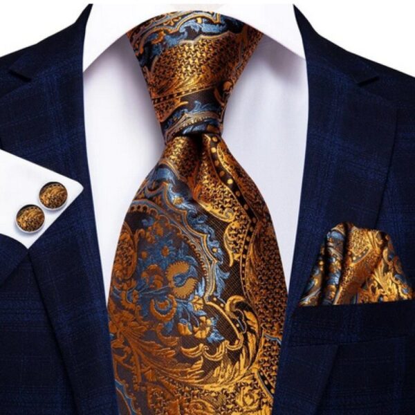 Tie Pocket Square Cufflinks Silk Silk Tie Necktie