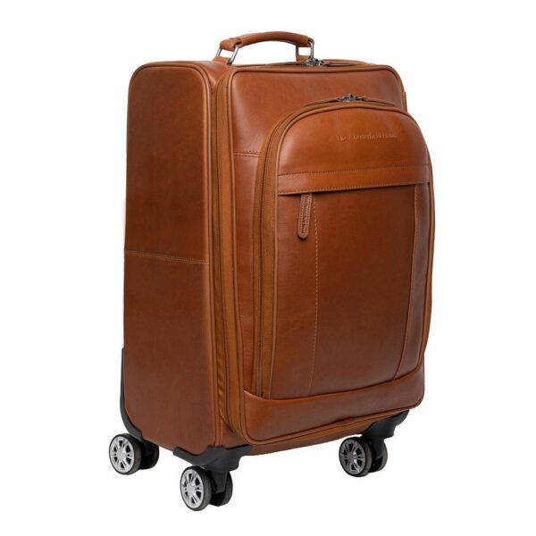 Business suitcase C21.500631 Spinner "Key Largo" Waxed Pull Up Leather Suitcase Cognac