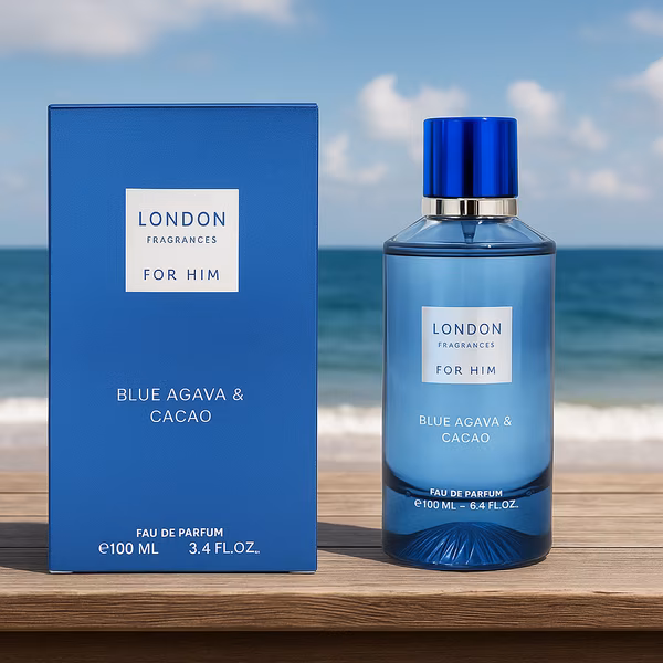 Eau de Parfum London Fragrances For Him Blue Agava Cacao Made in England 100 ml
