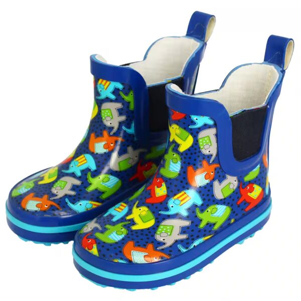 Toddlers Rubber boots Elephants Rubber boots (watertight short boots made of natural rubber, for girls and boys) side rubber inserts, removable insole