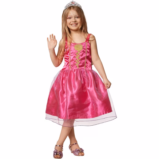 Costume girl costume princess pink rose Tasteful dress in pink