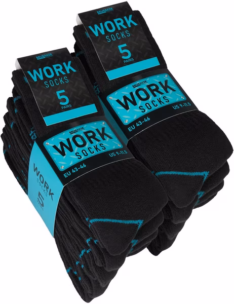 Work socks for men - 10 or 20 pairs of work socks - Black Turquoise