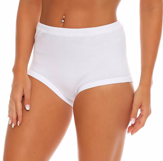 Waist briefs 8x high ladies briefs white cotton 100% cotton suitable for tumble drying (8-piece) 100% cotton - without side seams