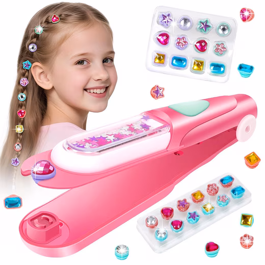 Creative set Gems Seal Kit for hair, shiny hair accessories for girls reusable hairdressing tool, birthday gifts