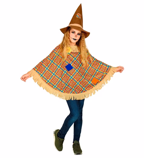 Scarecrow Costume for Children - Poncho and Hat