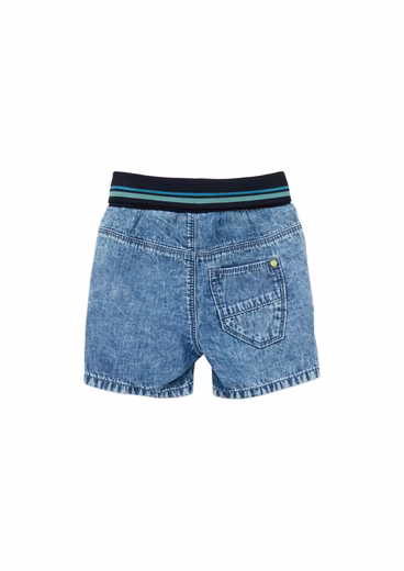 Shorts denim shorts regular fit high rise straight leg Contrast details - Image 2