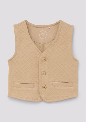 Sweat vest vest in quilted structure dividing seam