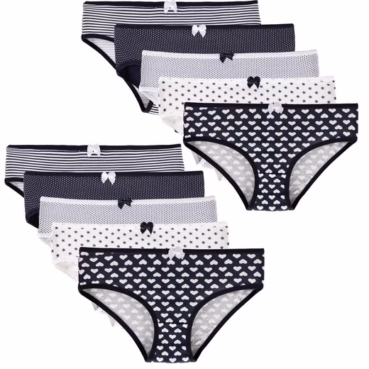 Set of 10 girls' briefs - mix - colorful Value pack, 10 pieces