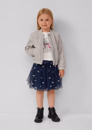 Miniskirt Flared mesh skirt with cotton lining