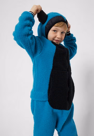 Fleece overall Monster Soft monster horns made of artificial leather, grow-with function