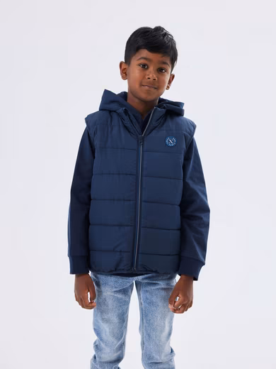 Short vest NKMMYLANE – vest with high collar, easy to combine plain coloured, casual, regular fit, softshell