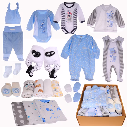 Initial Kit Baby Set 20 Pieces Bodysuit Pants Rompers Tights Shirt Socks