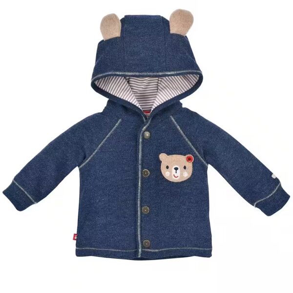 Traditional jacket BONDI baby jacket 'bear' with hood 93760, Navy