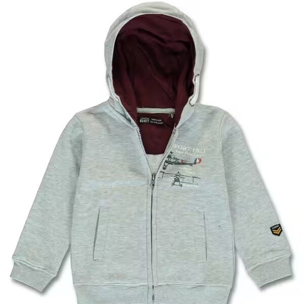 Cardigan boys sweat jacket with hood