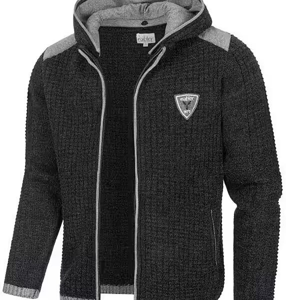 Traditional cardigan Traditional cardigan long sleeve Hugo in anthracite by Nübler