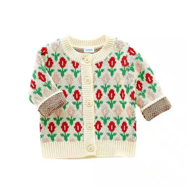 Cardigan Sweet Cotton Cardigan with Floral Pattern soft and comfortable