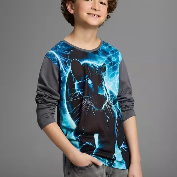 Long-sleeved shirt PANTHER, photo print