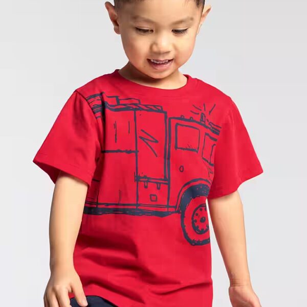 T-shirt FIRE DEPARTMENT Short sleeve, basic fit, with trendy print, crew neck