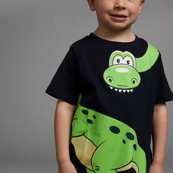 T-Shirt With Great Pressure: GREEN DINO Short sleeve, basic fit, printed, crew neck