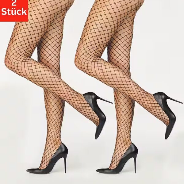 Fishnet tights (pack of 2 pieces) with a feel-good waistband