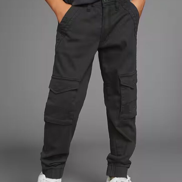 Cargo trousers, for boys with logo embroidery