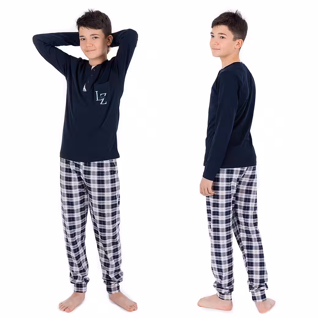 Pajamas Boys Pajamas Two-piece Long Sleeve - Checkered - Multicolored Set, 2 pieces