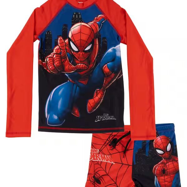 Swimsuit Marvel Spiderman Swimset UV Protection 30 Swimsuit Long Sleeve Shirt Pants