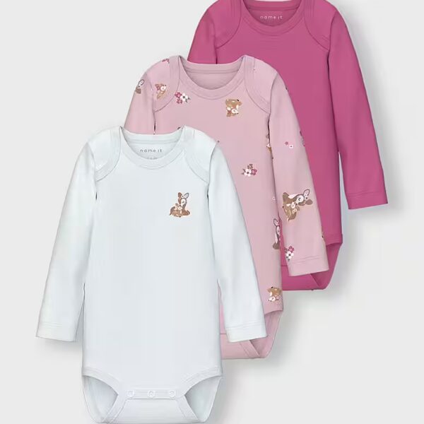 Long Sleeve Body NBFBODY 3P LS IBIS ROSE DEER NOOS