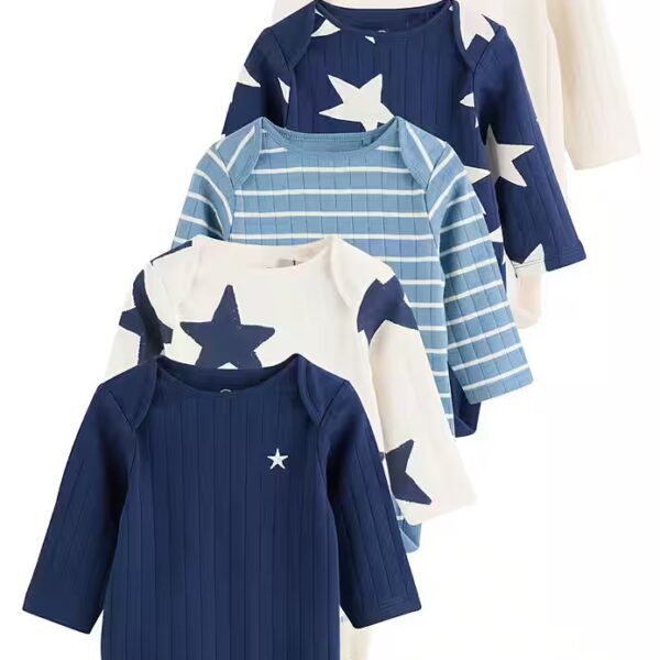 Long Sleeve Body Long Sleeve Baby Bodysuits 100% Cotton 5 pcs.
