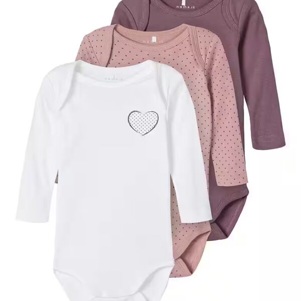 Long Sleeve Body Girl 3 Pack Organic Cotton Bodysuits