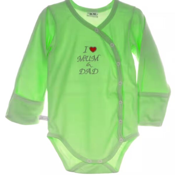 Body wrap body with scratch protection baby long sleeve body in green