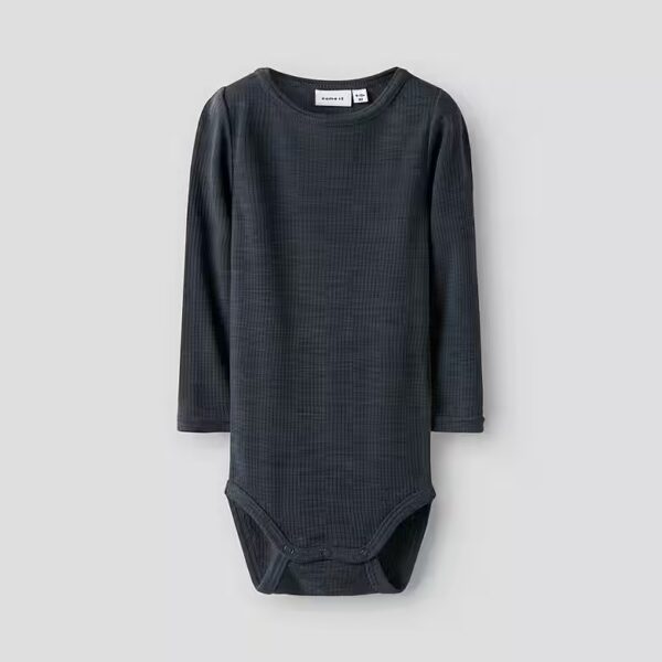 Long Sleeve Body NBNWAX WOOL RIB LS BODY NOOS made of pure merino wool