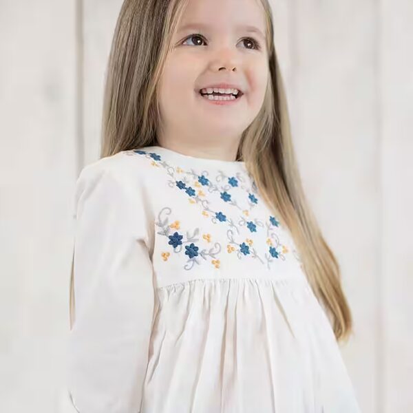 Tunic Embroidered Baby Tunic Voile made of organic cotton