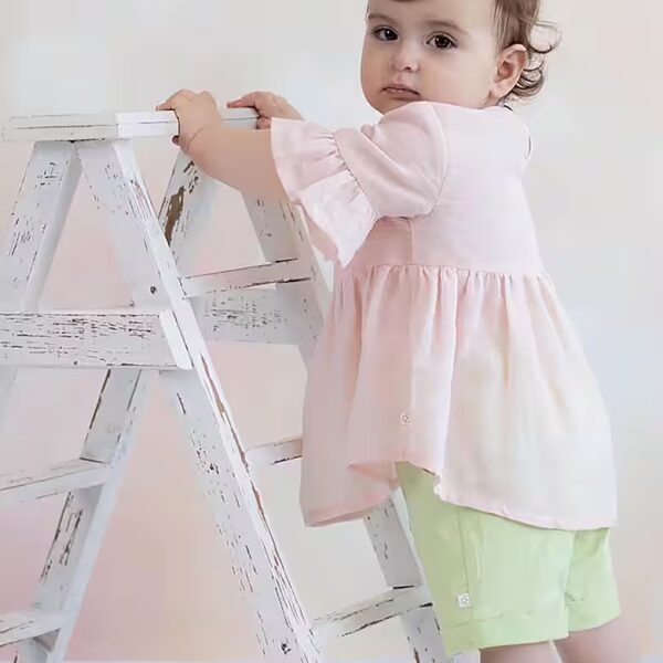 Short Sleeve Blouse Light Baby Summer Blouse, Hemp & Organic Cotton