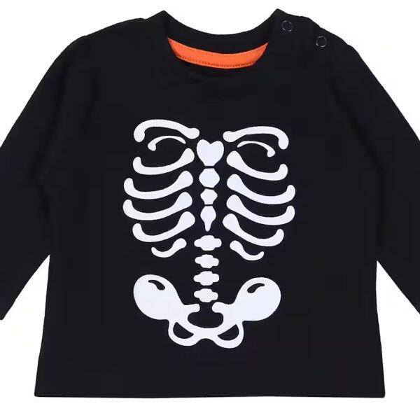 Long Sleeve Blouse Black Blouse/Sweatshirt Scaffold, Skeleton for Babies 9-12 Months