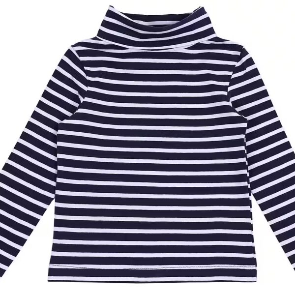 Long Sleeve Blouse Dark Blue White Striped Turtleneck Sweater 18-24 Months