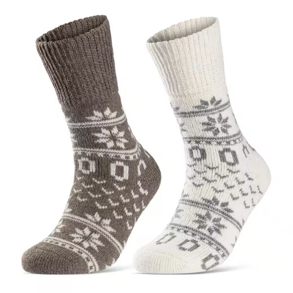 Norwegian socks 2 pairs of winter socks women & men cuddly socks warm wool socks (GRAY-ANTHRA, 43-46) House socks - 21212 WP