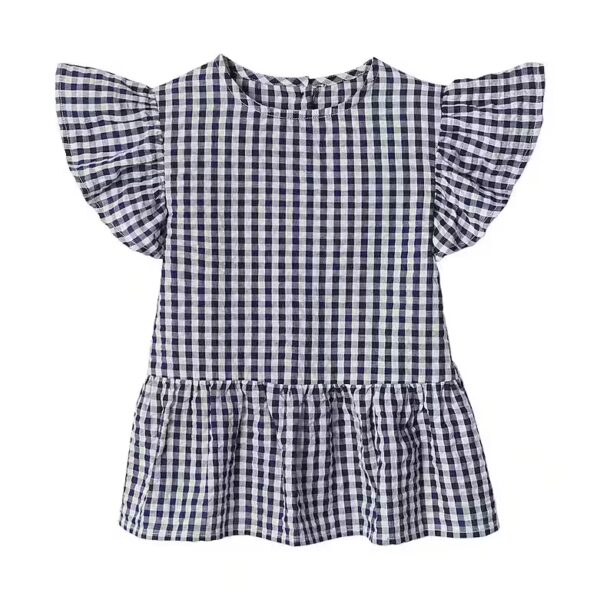 Short-sleeved blouse girl valance blouse