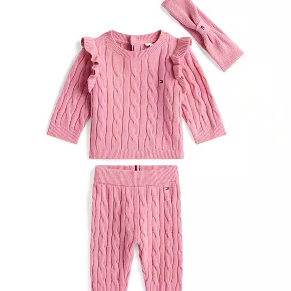 Shirt, Leggings & Hairband CABLE HEADBAND GIFTBOX for babies